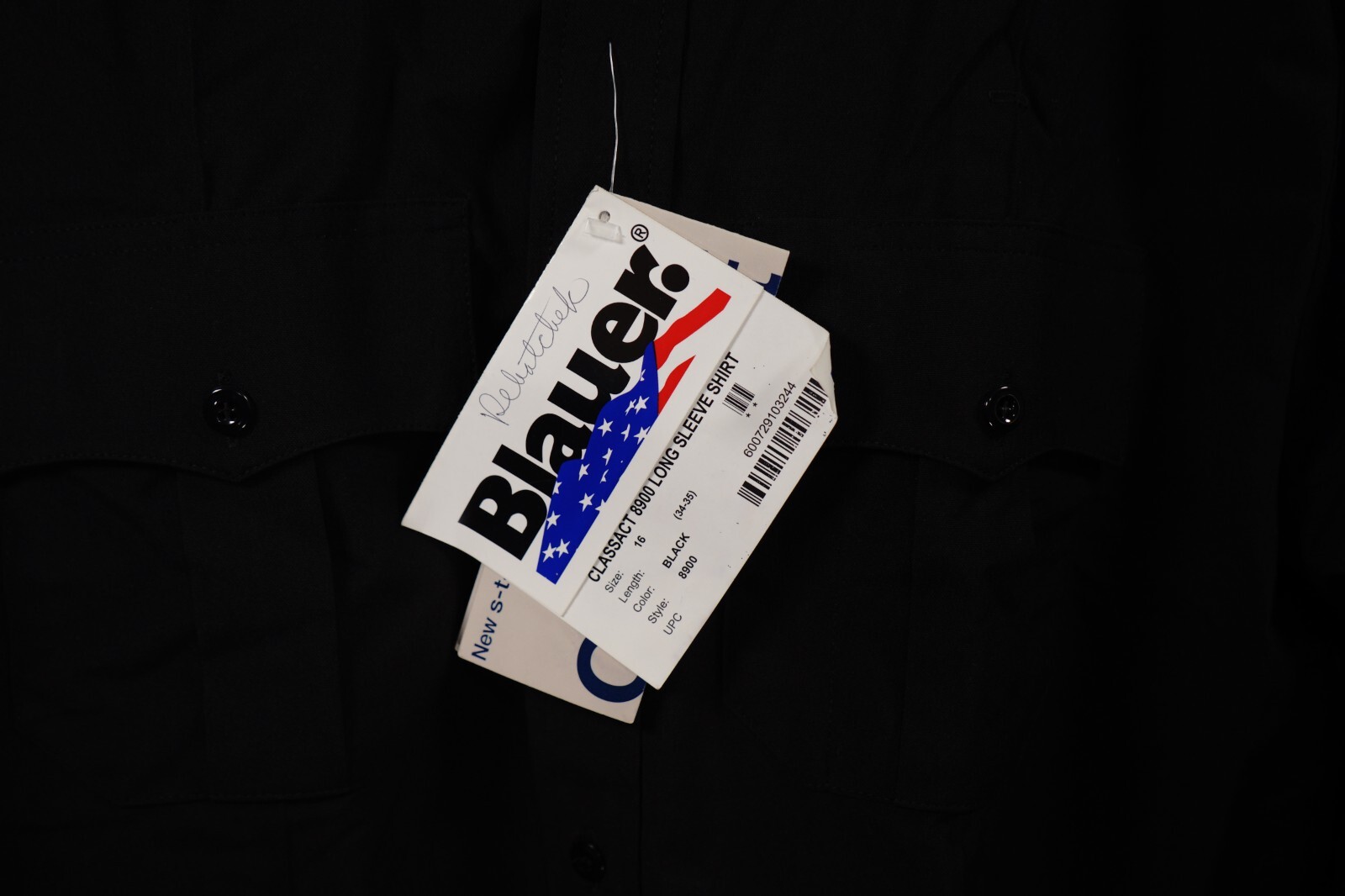 New Blauer 8900 Black Rayon Long Sleeve Zipper Shirt Mens Uniform 16 34 35