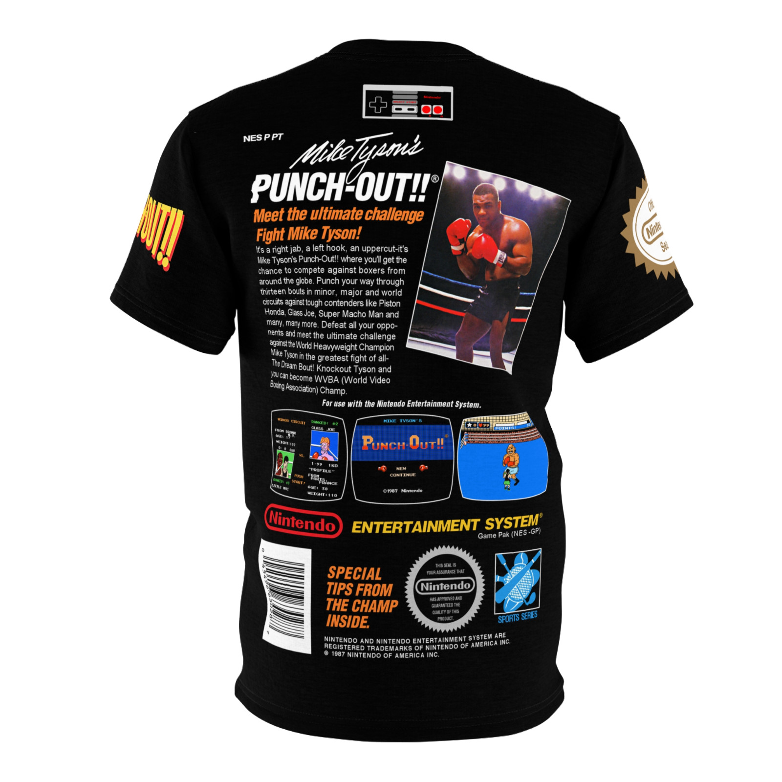 Mike Tyson’s Punch-Out 1987 NES Retro Video Game Nintendo Box Cover Game T-Shirt