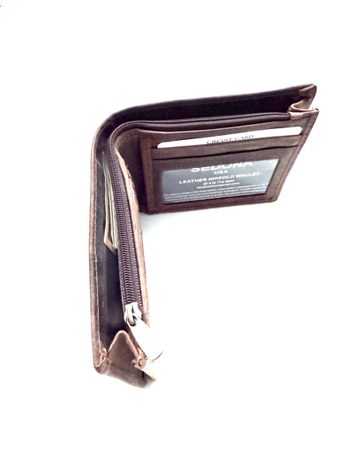 SEDONA® BIFOLD WALLET WITH EXTENDED CASH COMPARTMENT AND ZIPPER FOR BILLS