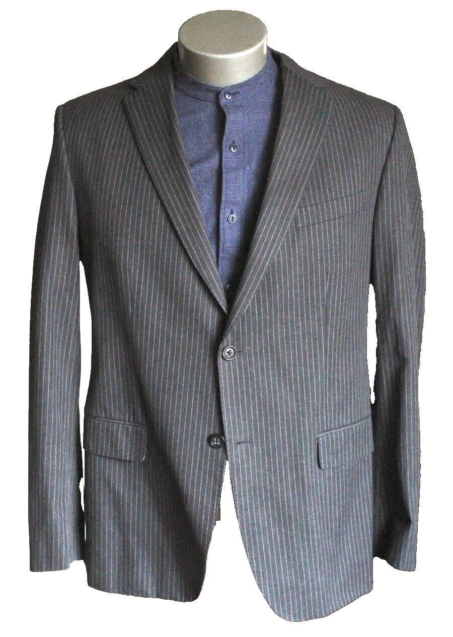 charcoal pinstripe Banana Republic cotton blazer jacket sport suit coat 44 R