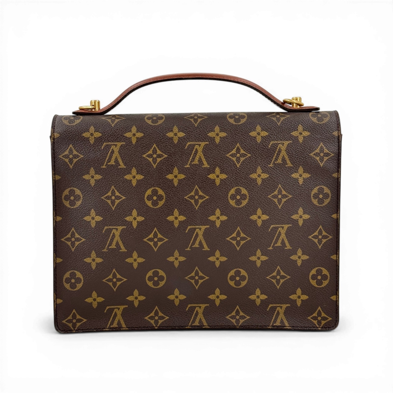 LOUIS VUITTON Monceau Monogram Canvas Brown 2Way Top Handle Crossbody Bag M51187