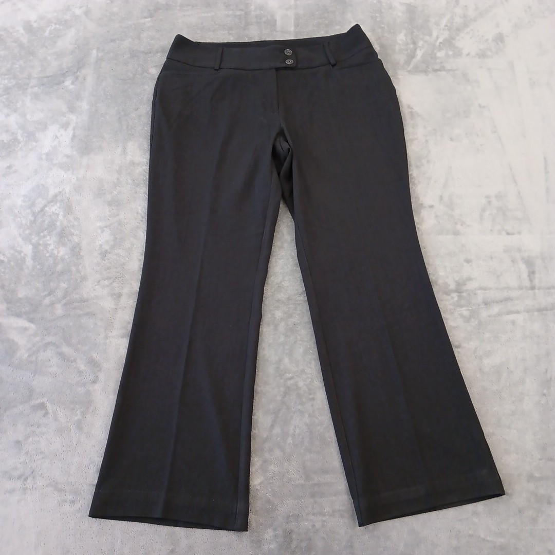 Rafaella Curvy Dress Pants Womens Size 12 Dark Gray Pockets Altered Hem 36×29