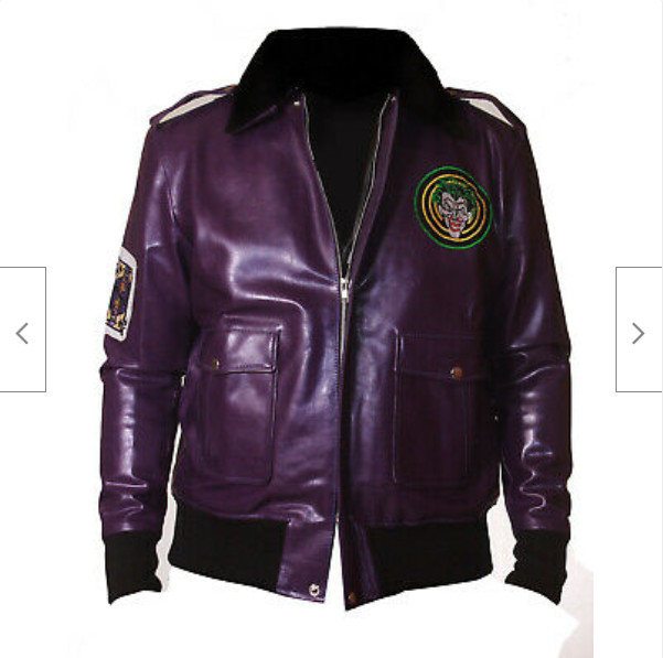 Batman Henchmen Joker Goon Purple Bomber Jacket with Fur Collar