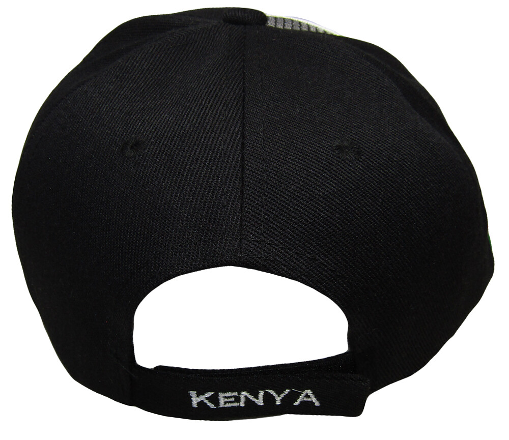 Kenya Country Black Red White Letter Crest Patch On Side Embroidered Hat Cap