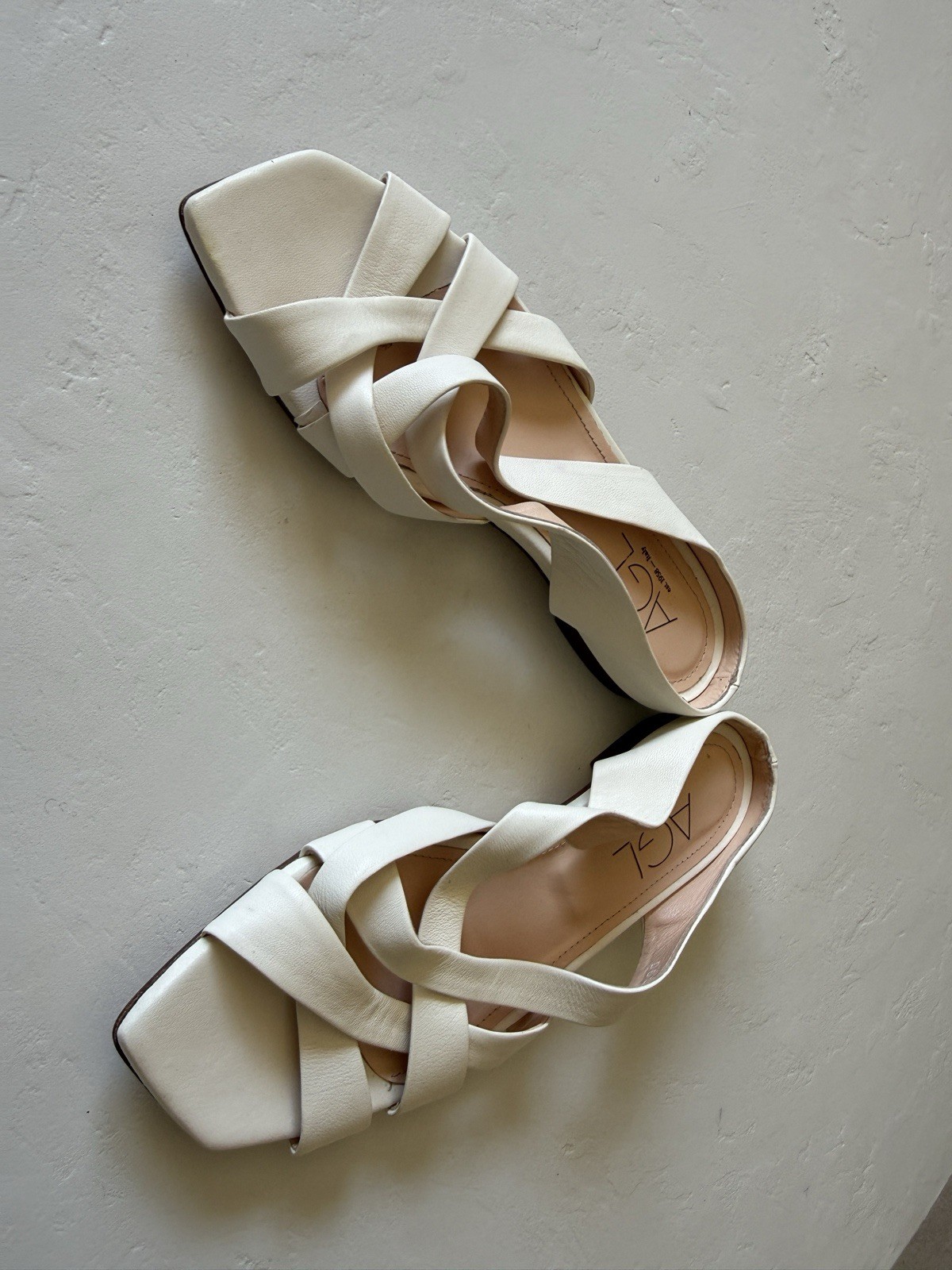 AGL Women’s Greta Leather Slide Flat Sandal Shoes EUR 38/US 8 Off White $398
