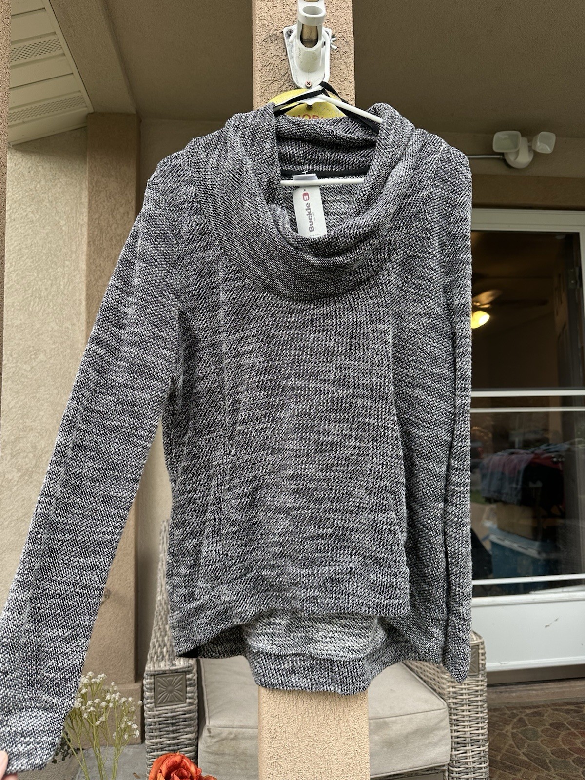 Buckle Bench Pullover NEW tags/ Hoodie Comfort Grey Cowl neck Sweater Large
