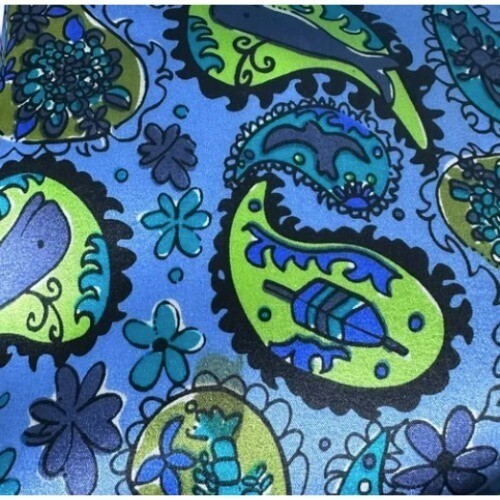 Vintage Lilly Pulitzer Silk Maxi Dress 12 Blue Paisley Long Sleeve Wrap RARE