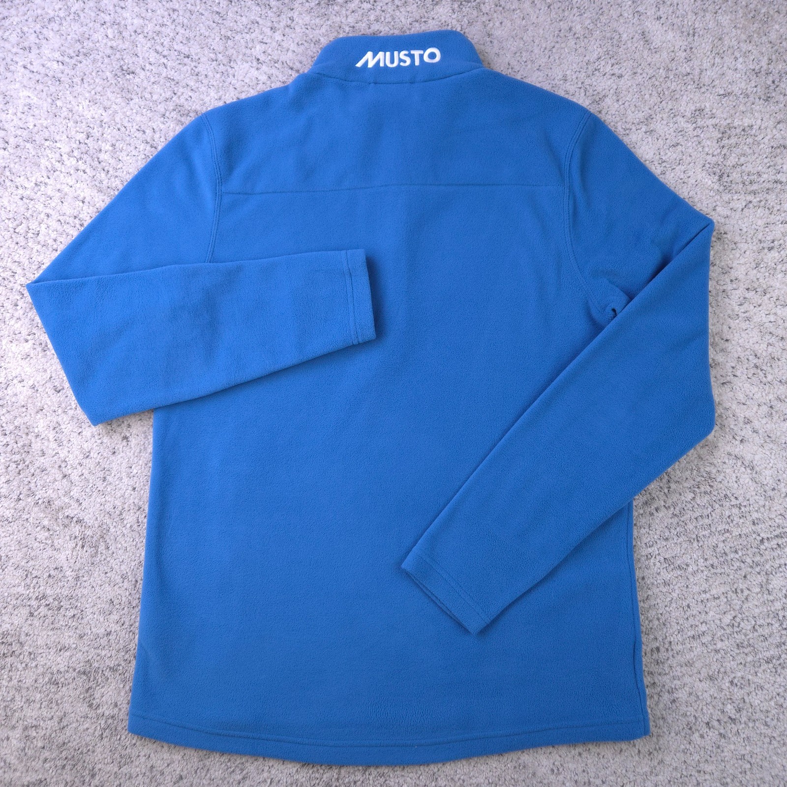 Musto Fleece Sweater Mens Medium Pullover Half Zip Sailing Mock Neck Blue GUC