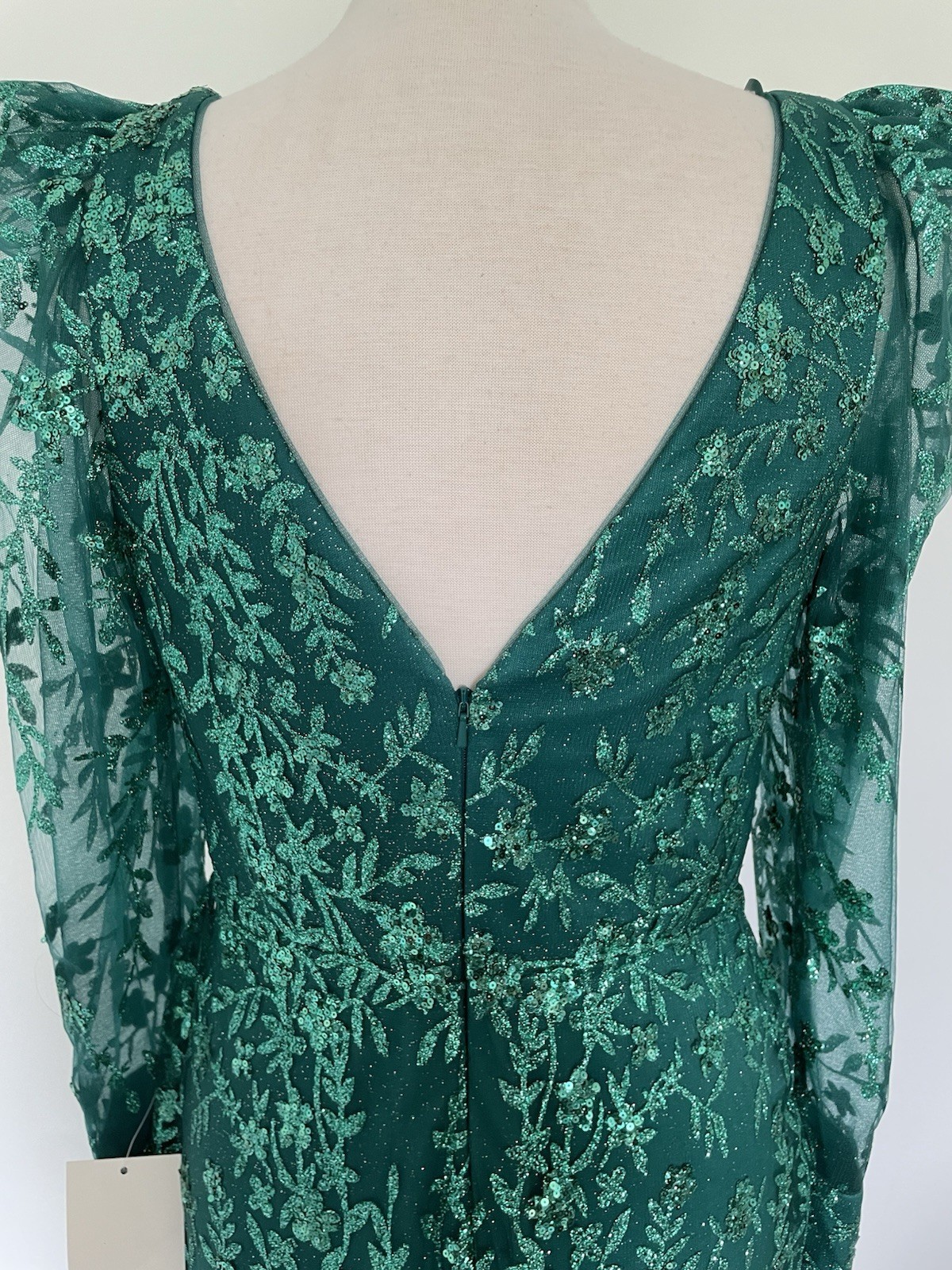 Ladivine by Cinderella Divine CD989 Emerald Sequin Mermaid Maxi Dress Size 12