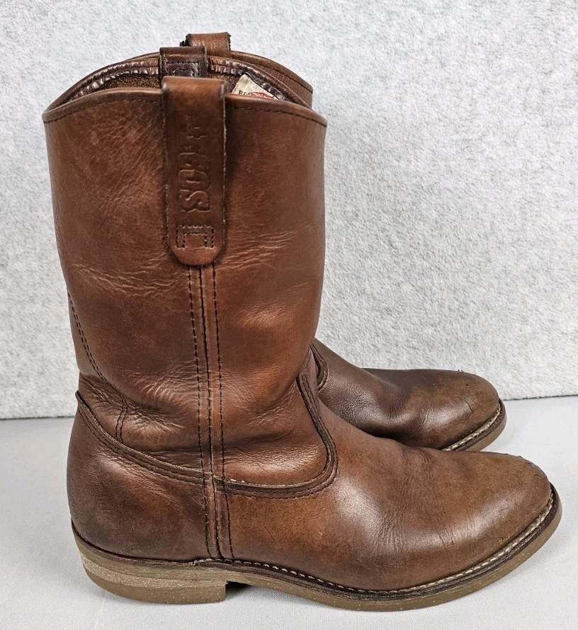 Red Wing 1155 Pecos Leather Work Boots Heritage Nailseat Soft Toe USA Size 9.5