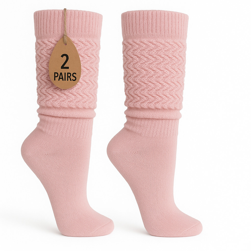 Slouch Socks Women and Men Extra Tall Heavy Socks 2 PAIRS Size 9-11