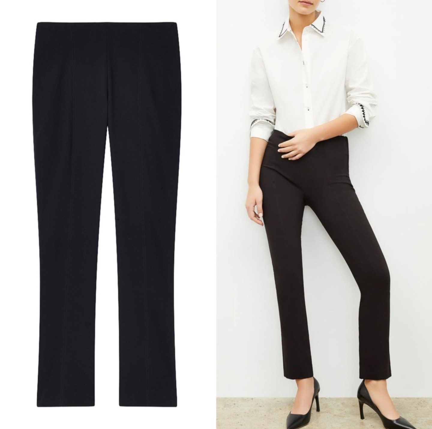 M.M. LaFleur The Foster Pant Black Cotton Nylon Elastane PowerStretch Size 2