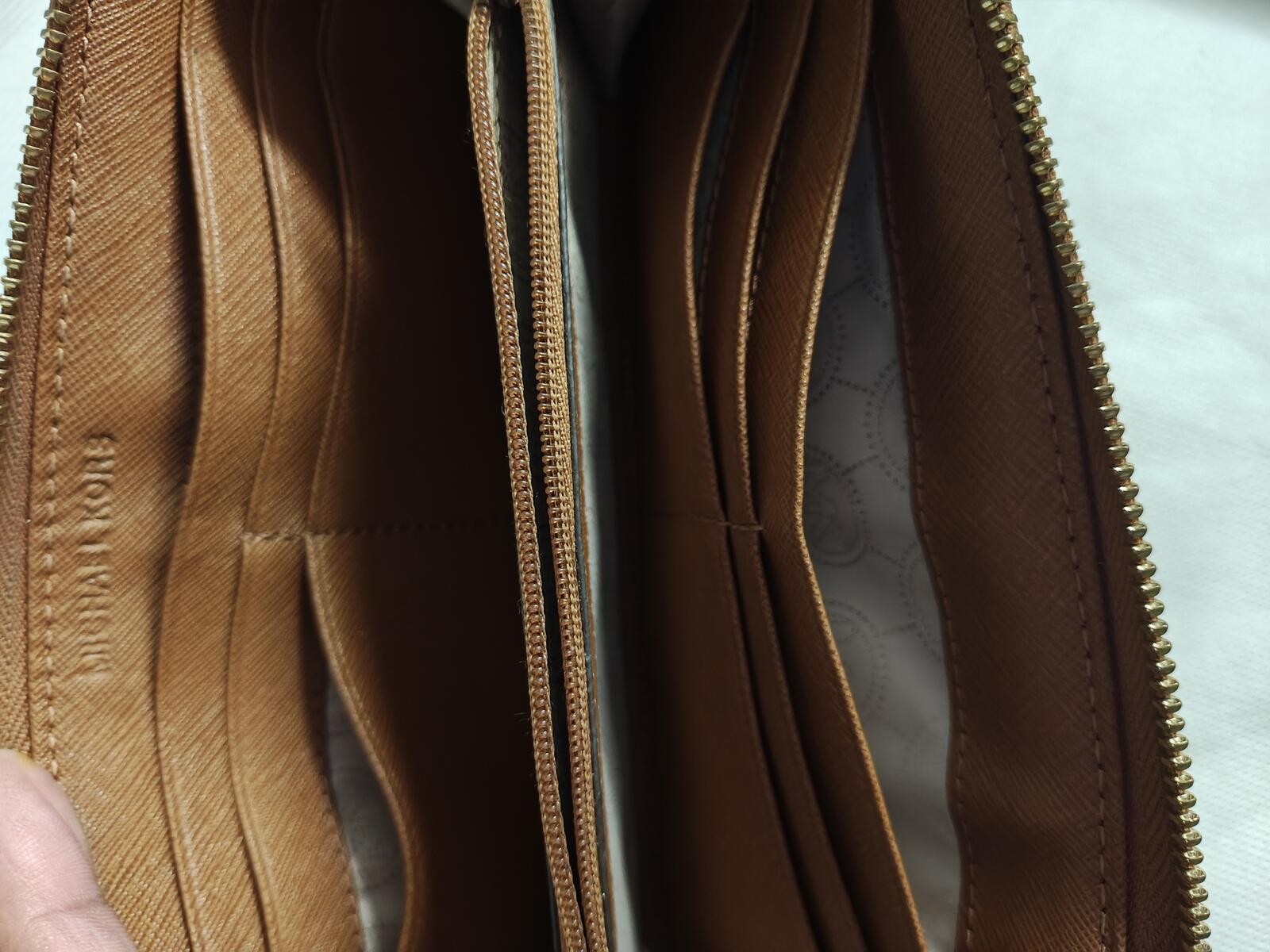Michael Kors Brown Saffiano Zip-Around Wallet