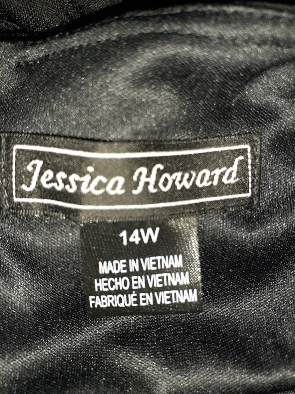 JESSICA HOWARD Plus Size 14W A-Line Dress Black Ivory Polka Dots Sleeveless Midi