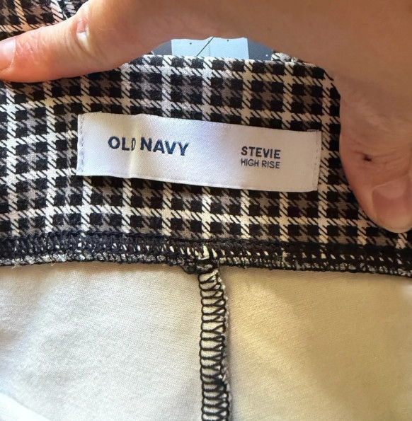 Old Navy Black & Brown Houndstooth Stevie High-Rise Cropped Pants