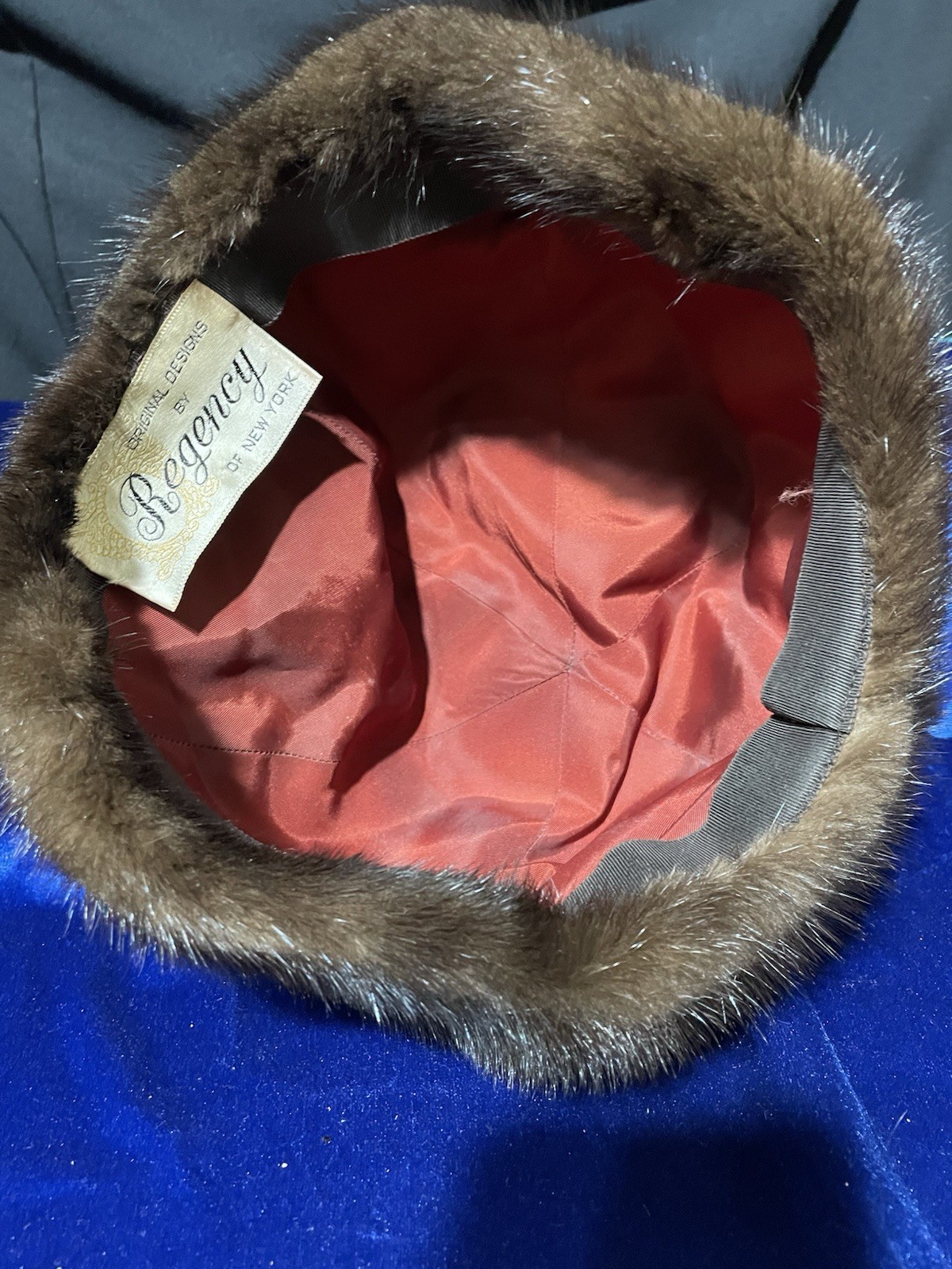 Brown Mink Hat By Regency New York Satin Lined Cold Weather Classic