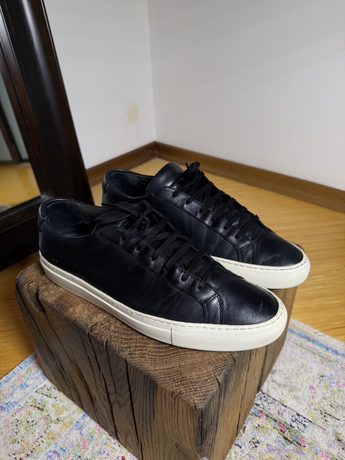 Common Projects Achilles Leather Sneakers in Black Size 43EU