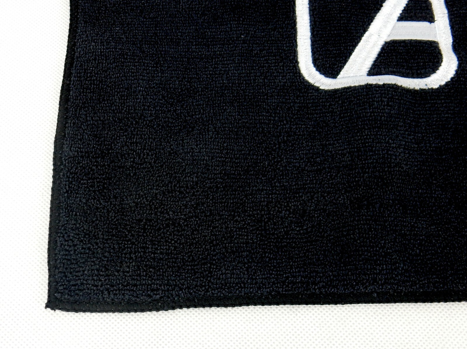 Black Microfiber Hand/Face Towel, Alpha Outpost Embroidery Logo, 12.75″ x 12.75″