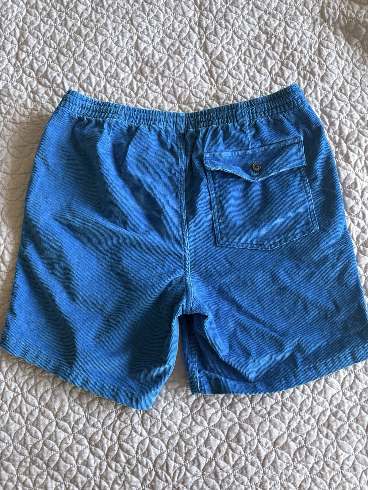 Lands’ End Men’s 100% Cotton Blue Drawstring Shorts Size M 32-34 NWOT