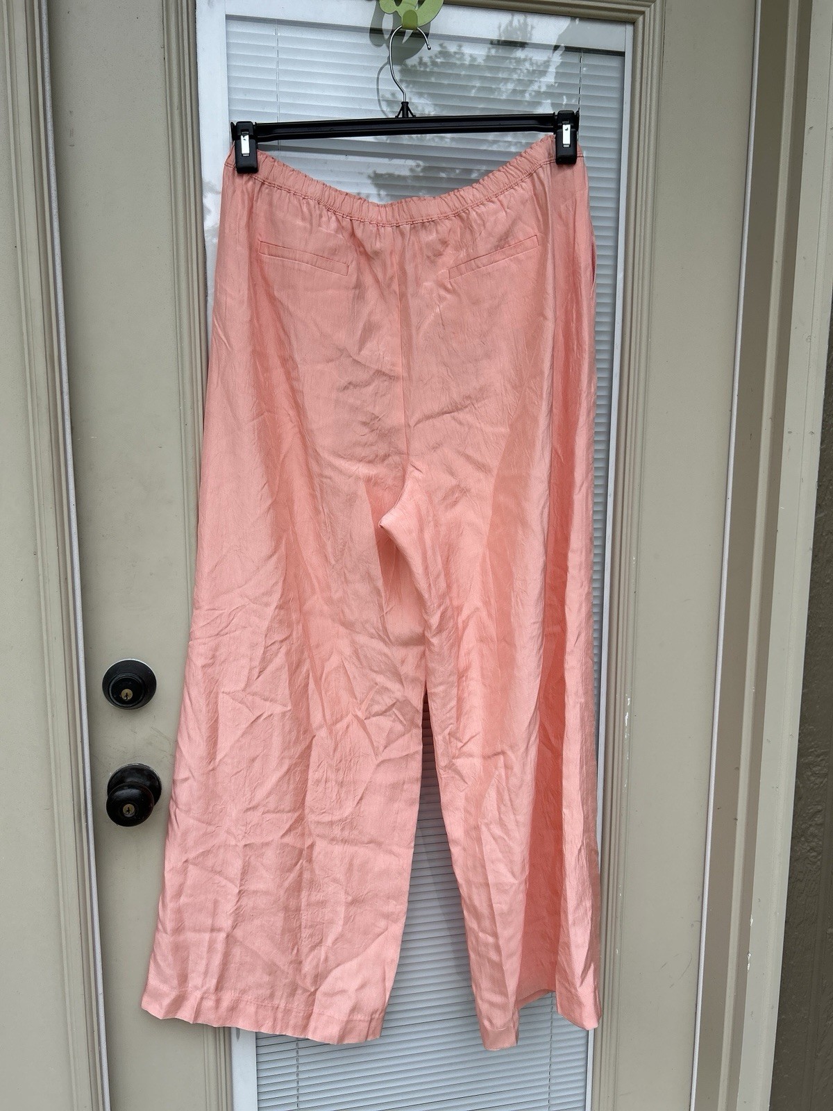 J.Crew Wide Leg Stratus pant in textured satin Blushed Peach – Size L CC472