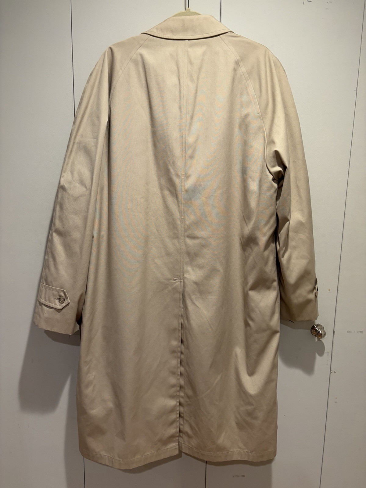 London Fog Maincoats Men’s Trench Coat Beige Canvas removable Faux Fur Lining 44