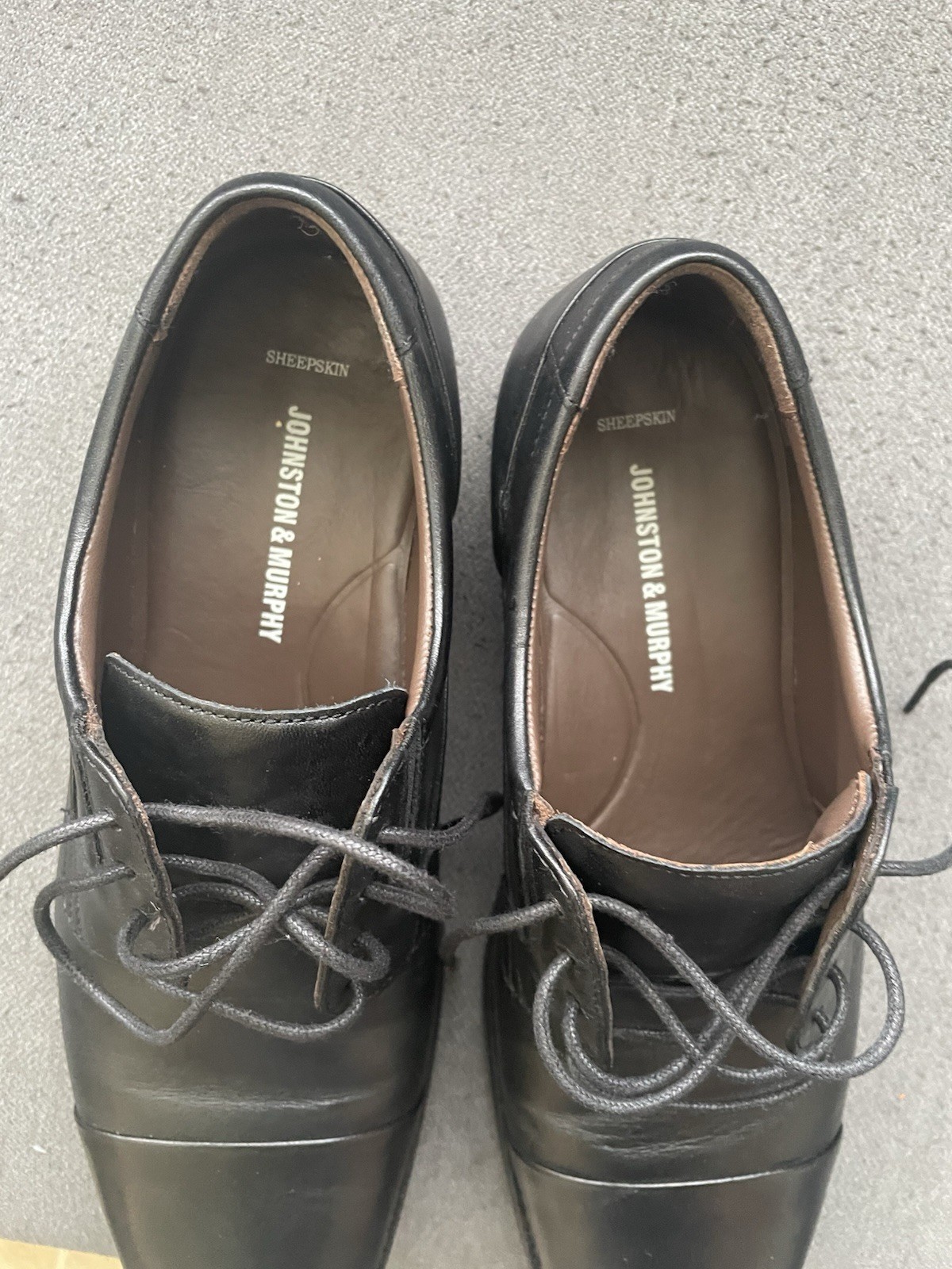 Johnston & Murphy Men’s Black Leather Cap Toe Lace-Up Oxford Dress Shoes 9