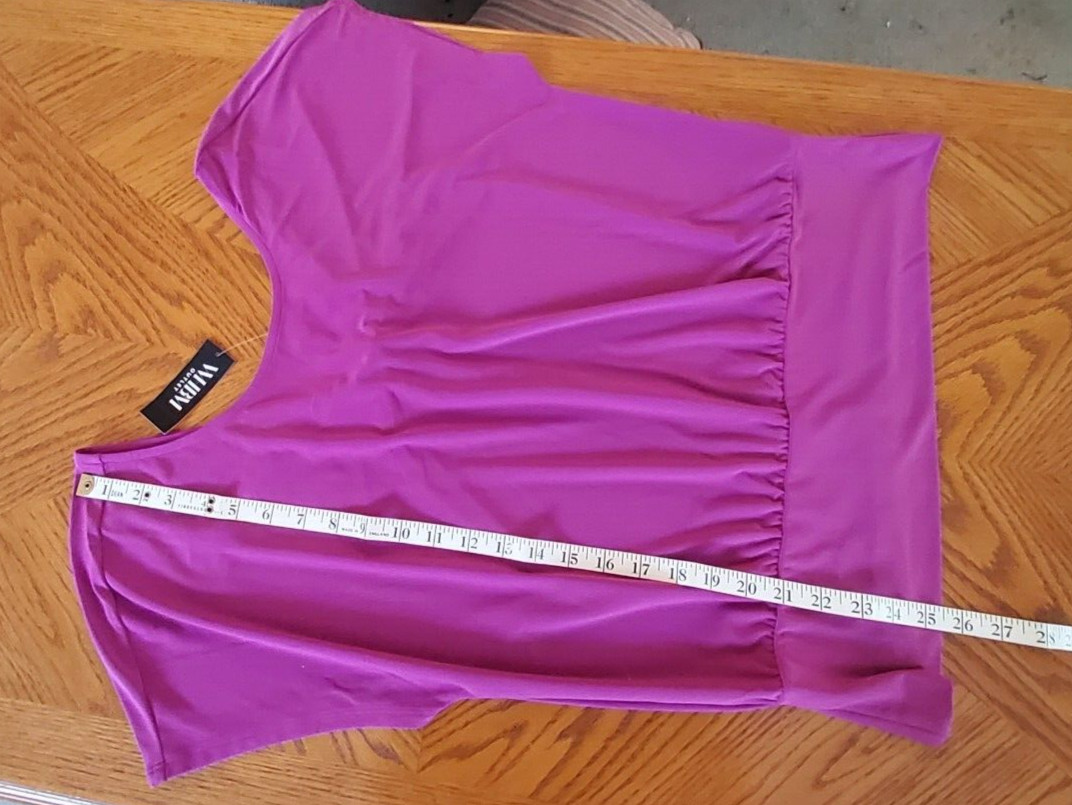 WHITE HOUSE BLACK MARKET *PARTY TIME* BANDED HEM TOP-LARGE-PINK-KNOT BACK-**NEW*