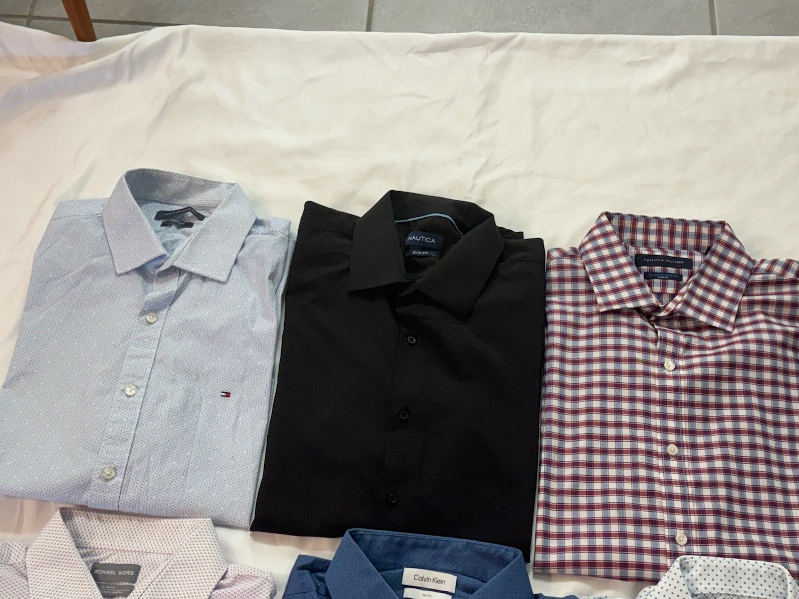 7~Calvin Klein,Tommy Hilfiger Michael Kors Mens DressShirts 16.5/34-35 Button Up
