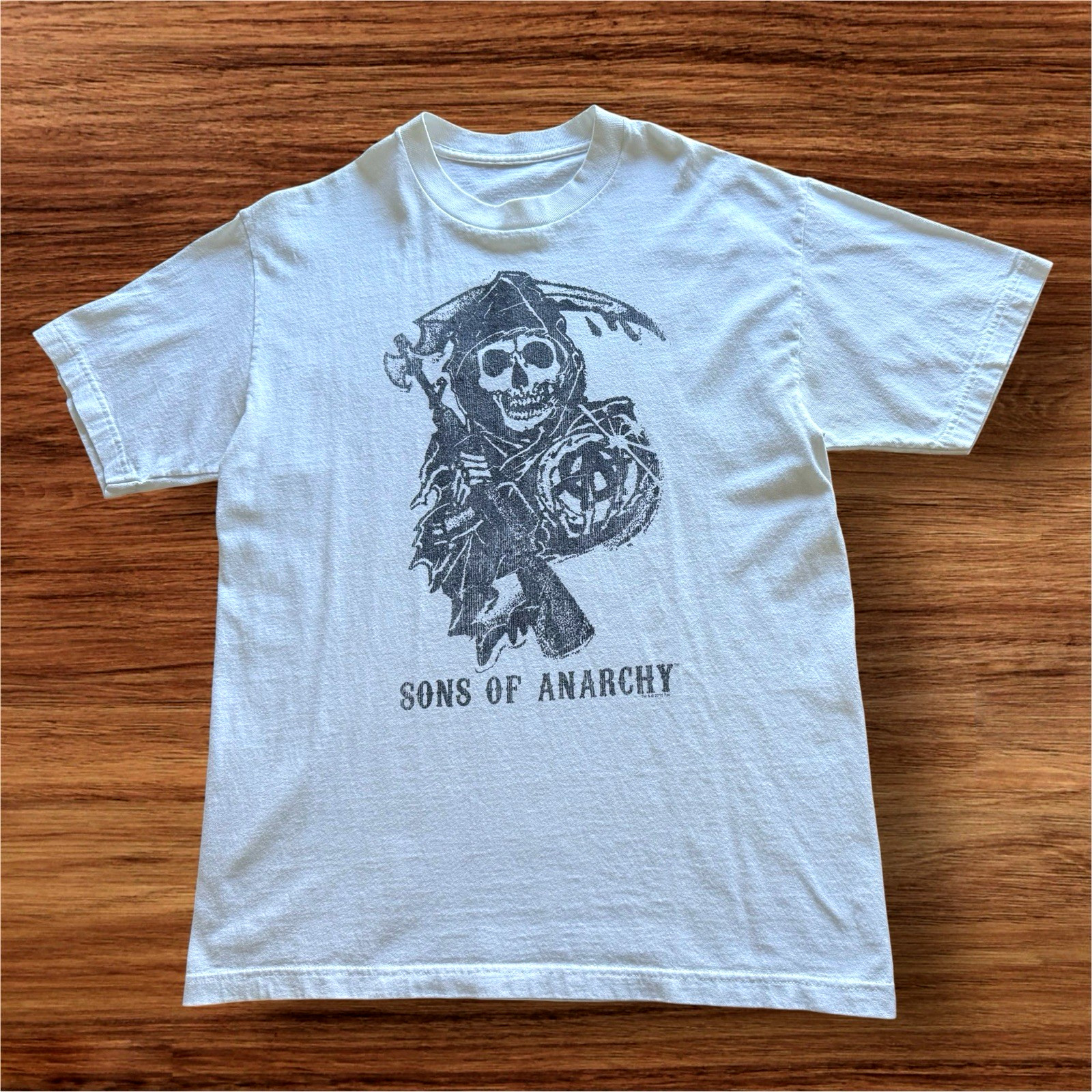 Sons Of Anarchy T Shirt Sz L 2010 Season 3 Fox TV Show Biker Skull Grim Reaper