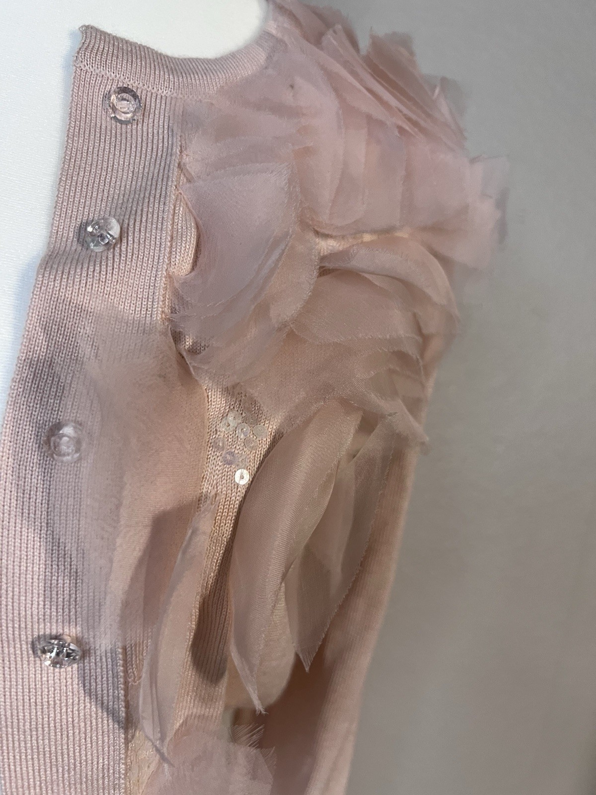 Oscar de la Renta Soft Pink Cardigan Size M Coquette Fairycore Romantic