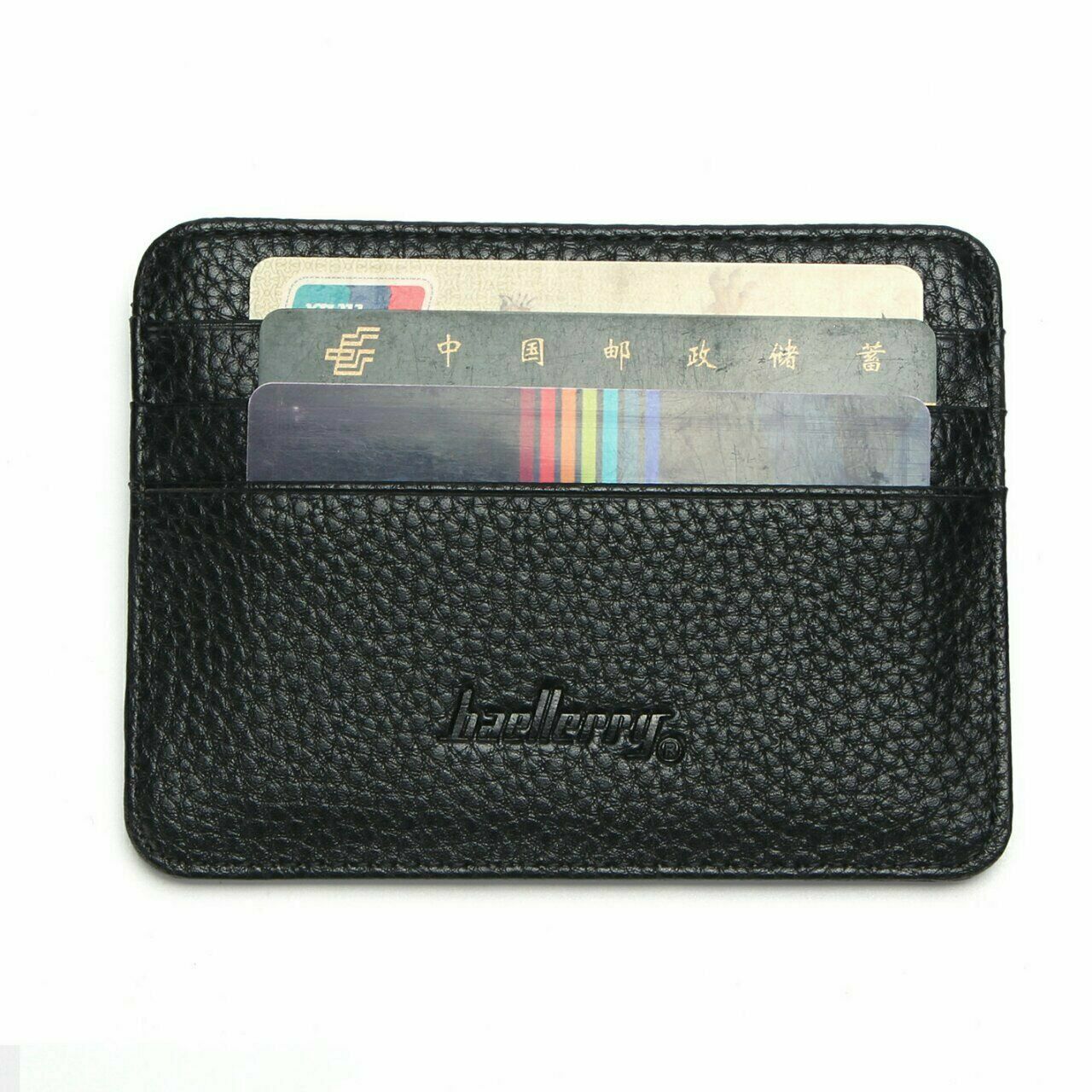 Unisex Slim Leather Front Pocket Wallet ID Credit Card Holders Small Coin Purse