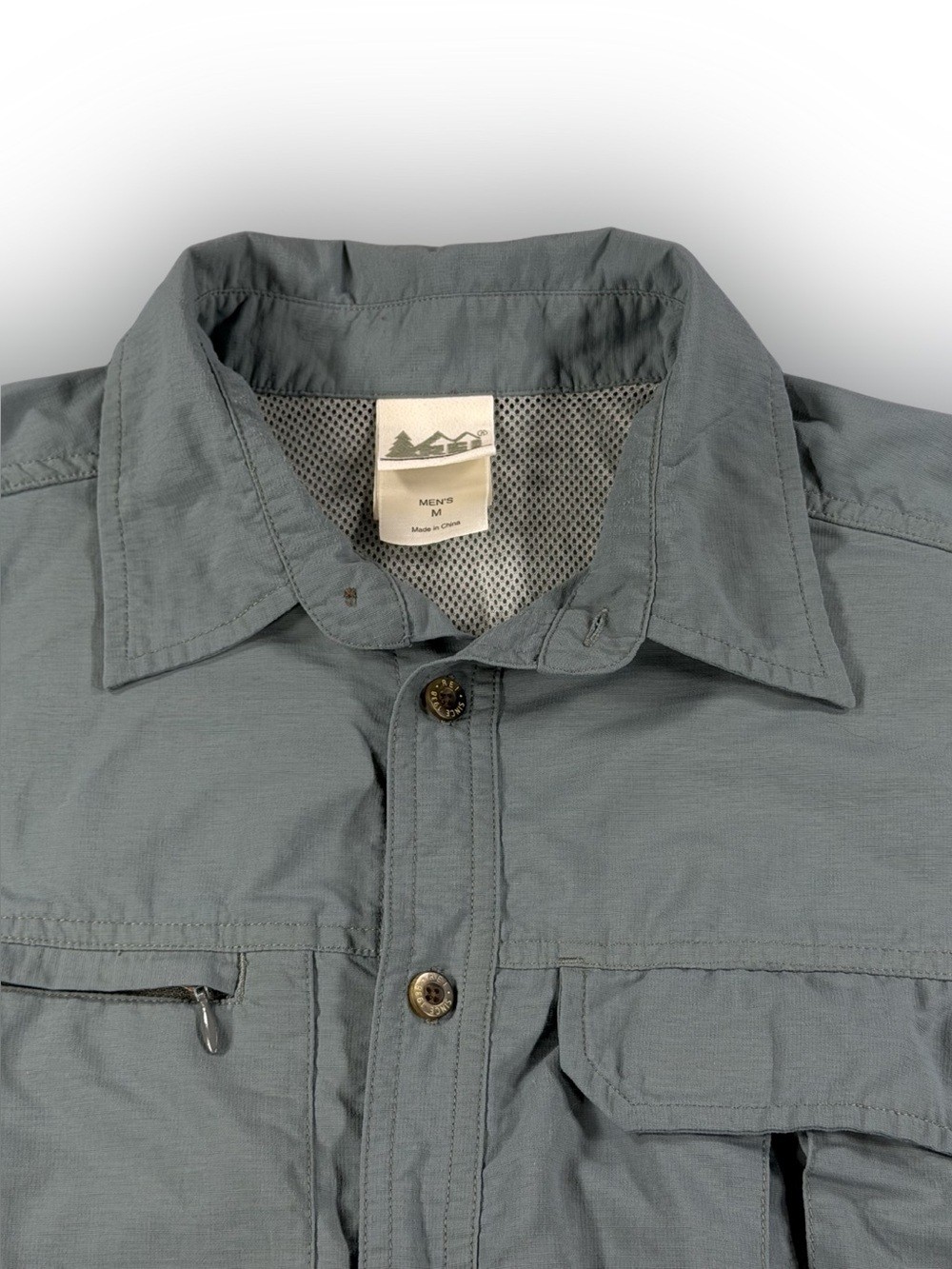 REI Men’s Slate Gray Lightweight Utility Button Up Shirt Jacket Size M