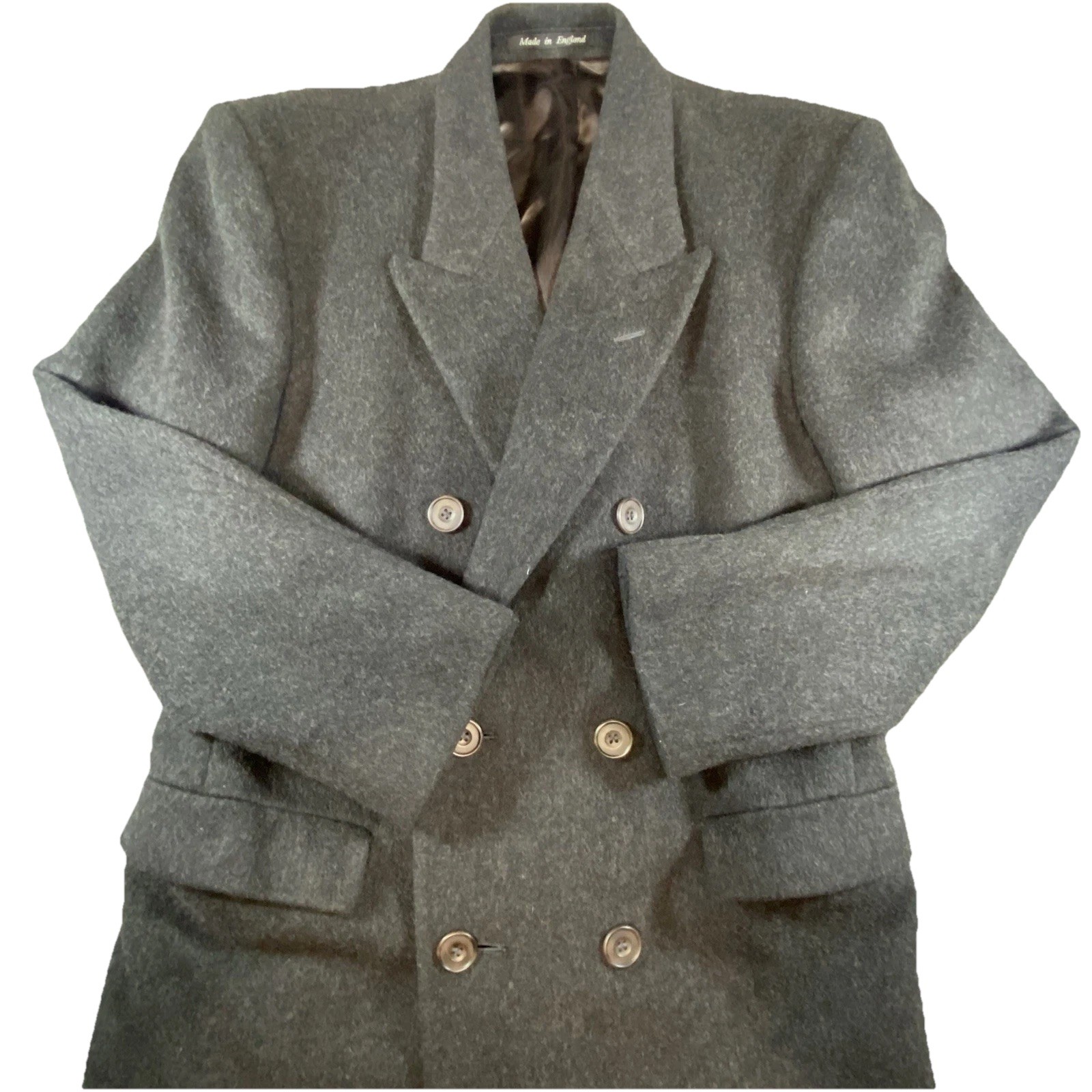 EVAN PICONE Double Breasted Full Length WOOL Blend Men’s Coat w/ SATIN Liner