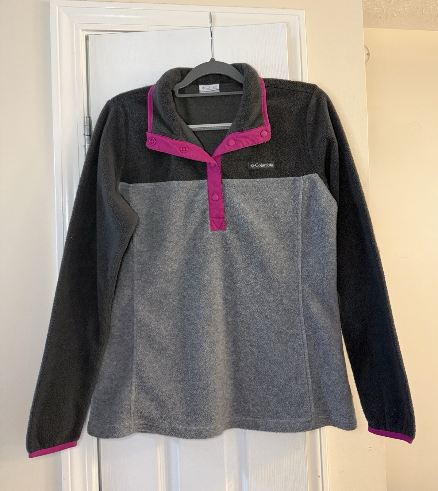 Columbia Women’s Benton Springs 1/2 Snap Gray Pullover Fleece Jacket-Size L
