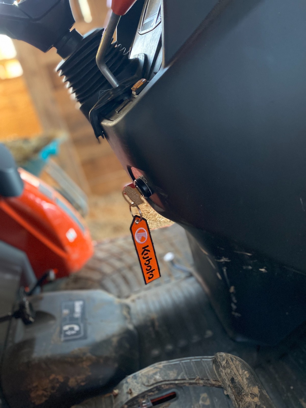 Kubota Tractor Keychain Patch Double-Sided Embroidered Tractor Key Tag Fob