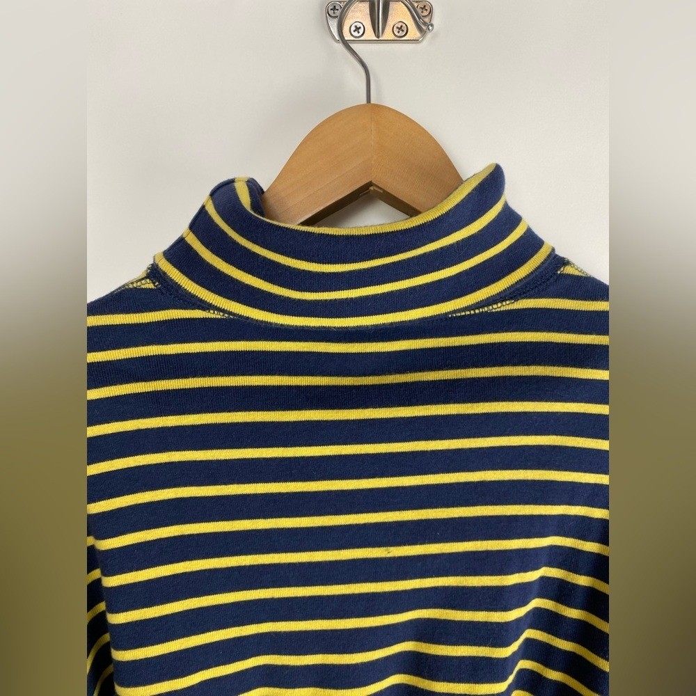 J. Crew Heritage brushed rib-knit turtleneck in navy sun stripe Size M