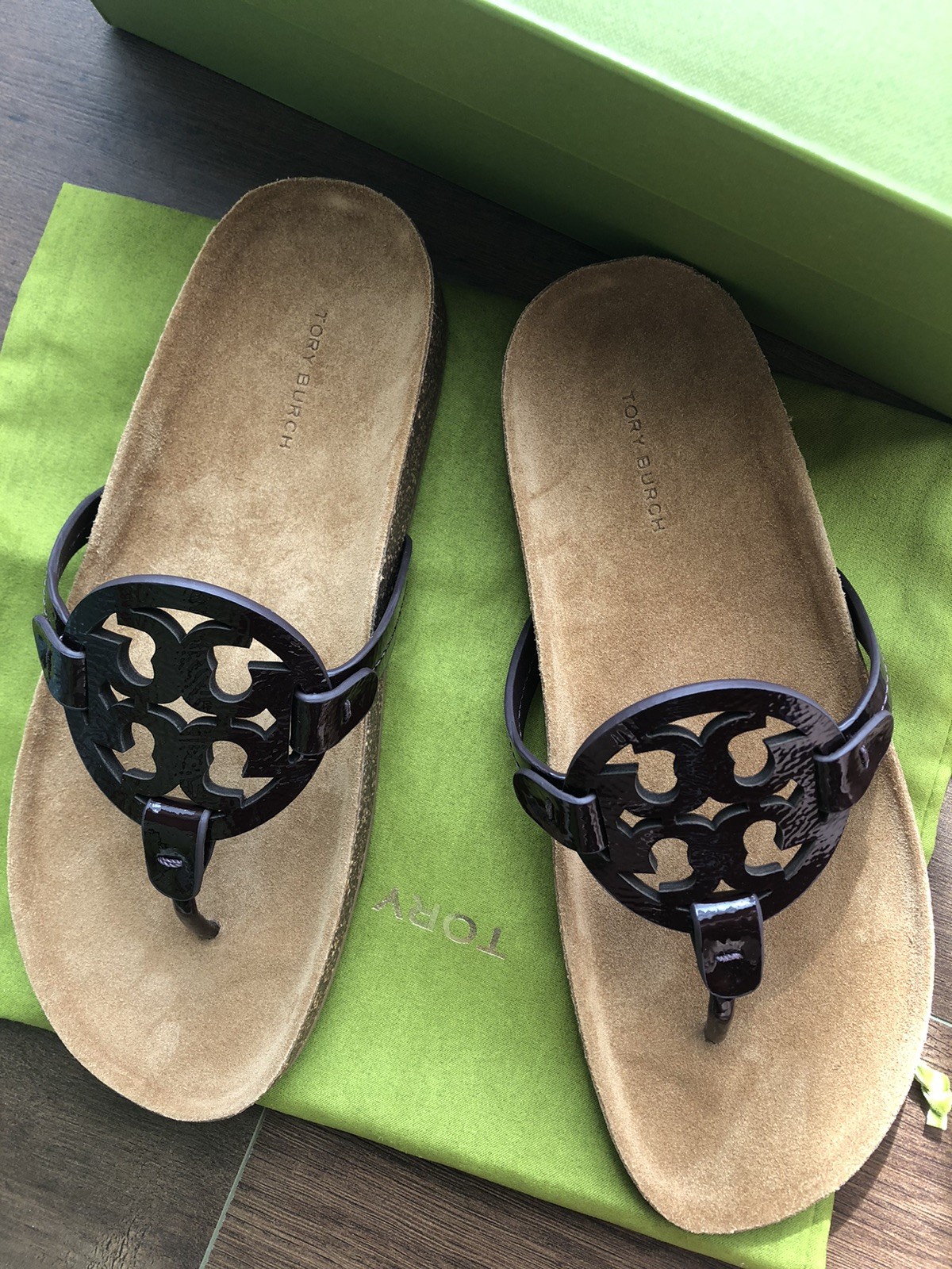New Tory Burch Miller Cloud Plum Various Sizes Leather Sandals