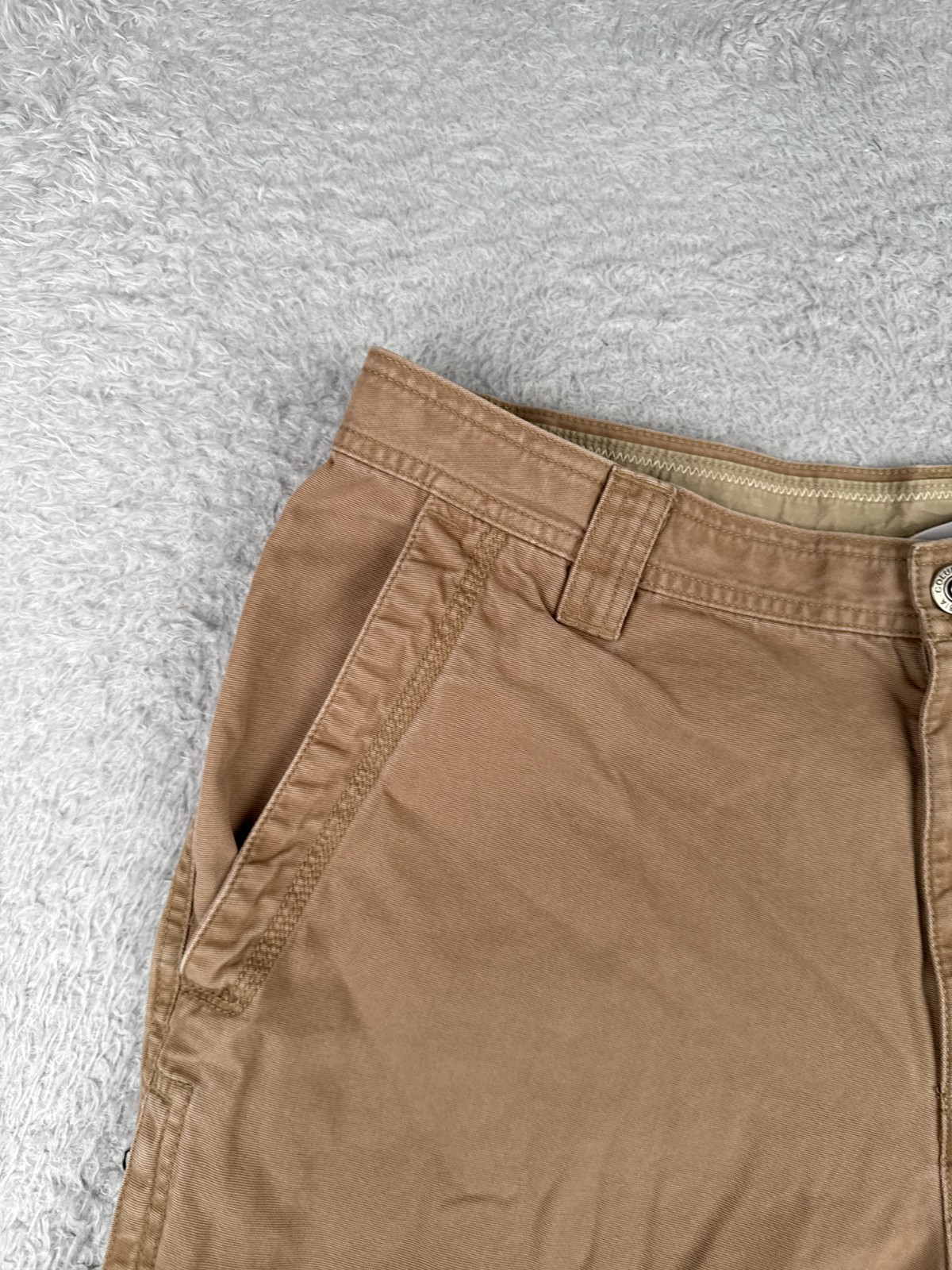 Columbia Shorts Men 36 Brown Cargo 100% Cotton Duck Fabric 9″ Hike Camp Fishing