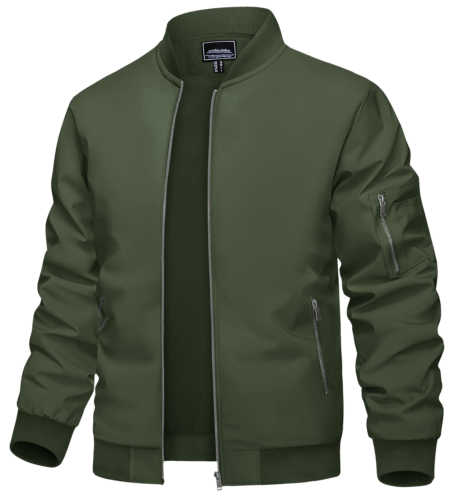 Men’s Lightweight Bomber Jacket Causal Spring Fall Windbreaker Full Zip Outwear