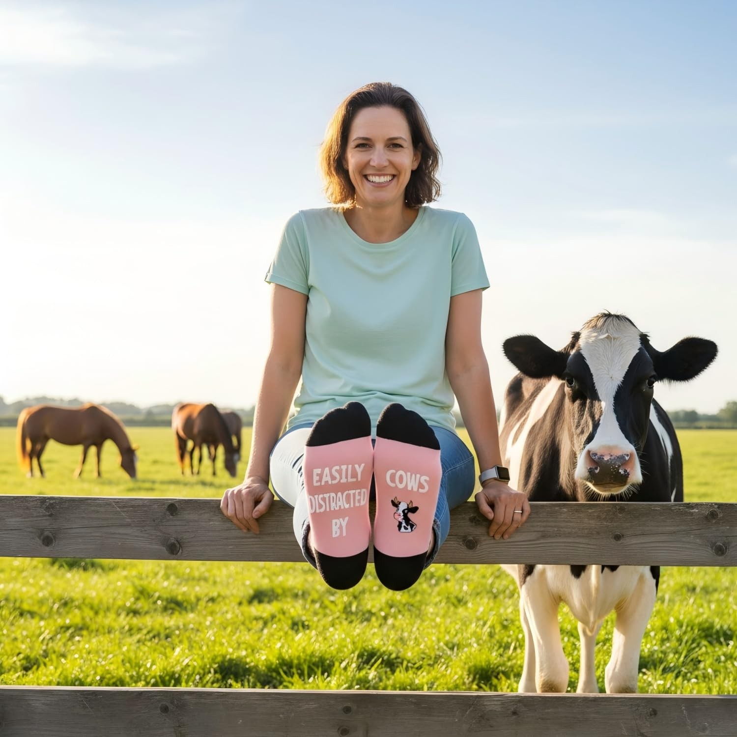 HAPPYPOP Novelty Cow Gifts for Women – Print Medium, Distracted Pink