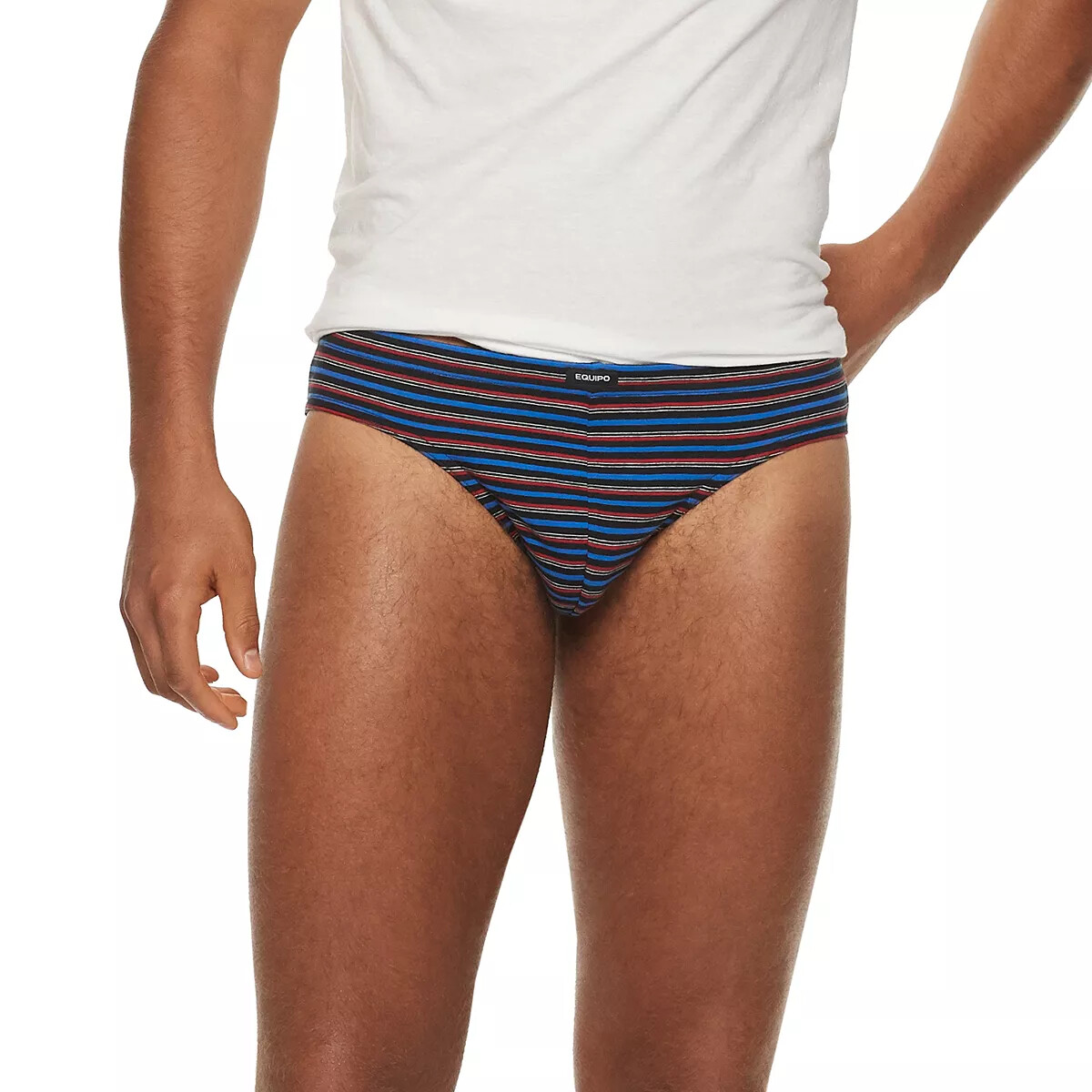 Men’s Equipo (5Pack) Bikini Briefs (Red-Black) No Fly Premium Cotton Underwear