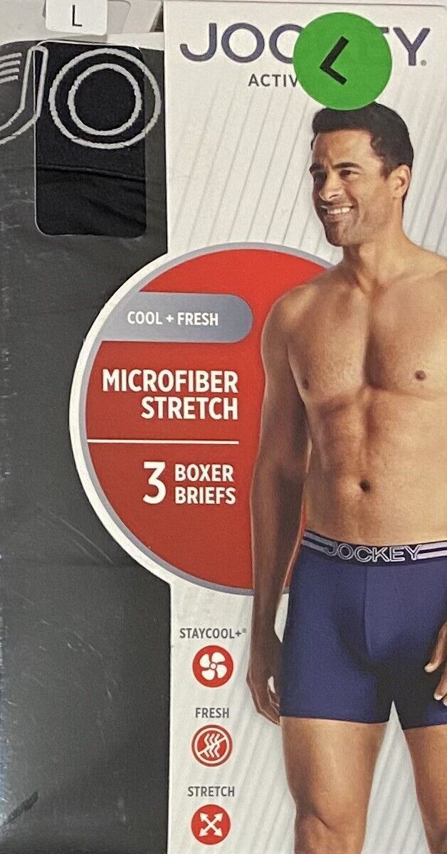 3 OR 4 PAIRS JOCKEY MEN STRETCH MICROFIBER BOXER BRIEFS MEDIUM LARGE XLARGE $34