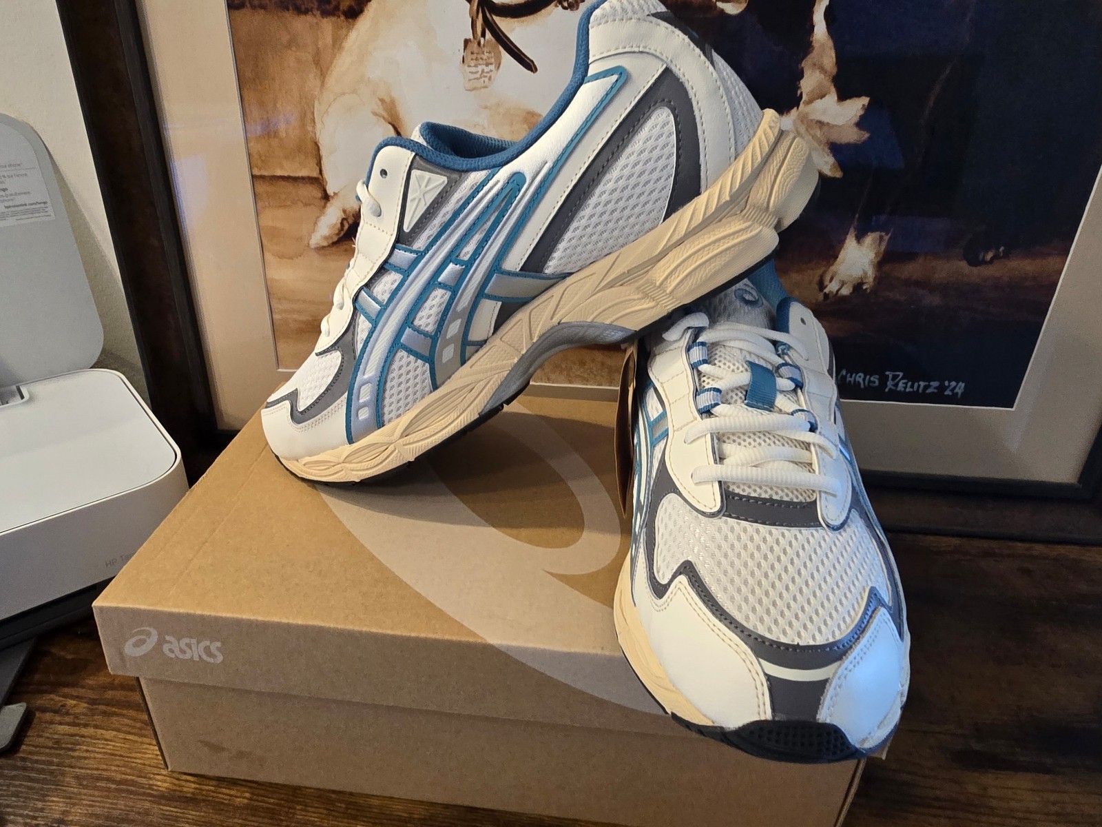 ASICS Gel-NYC 2055 Cream Blue Teal 1203A542-106 Men’s Size 10.5 Shoes NEW