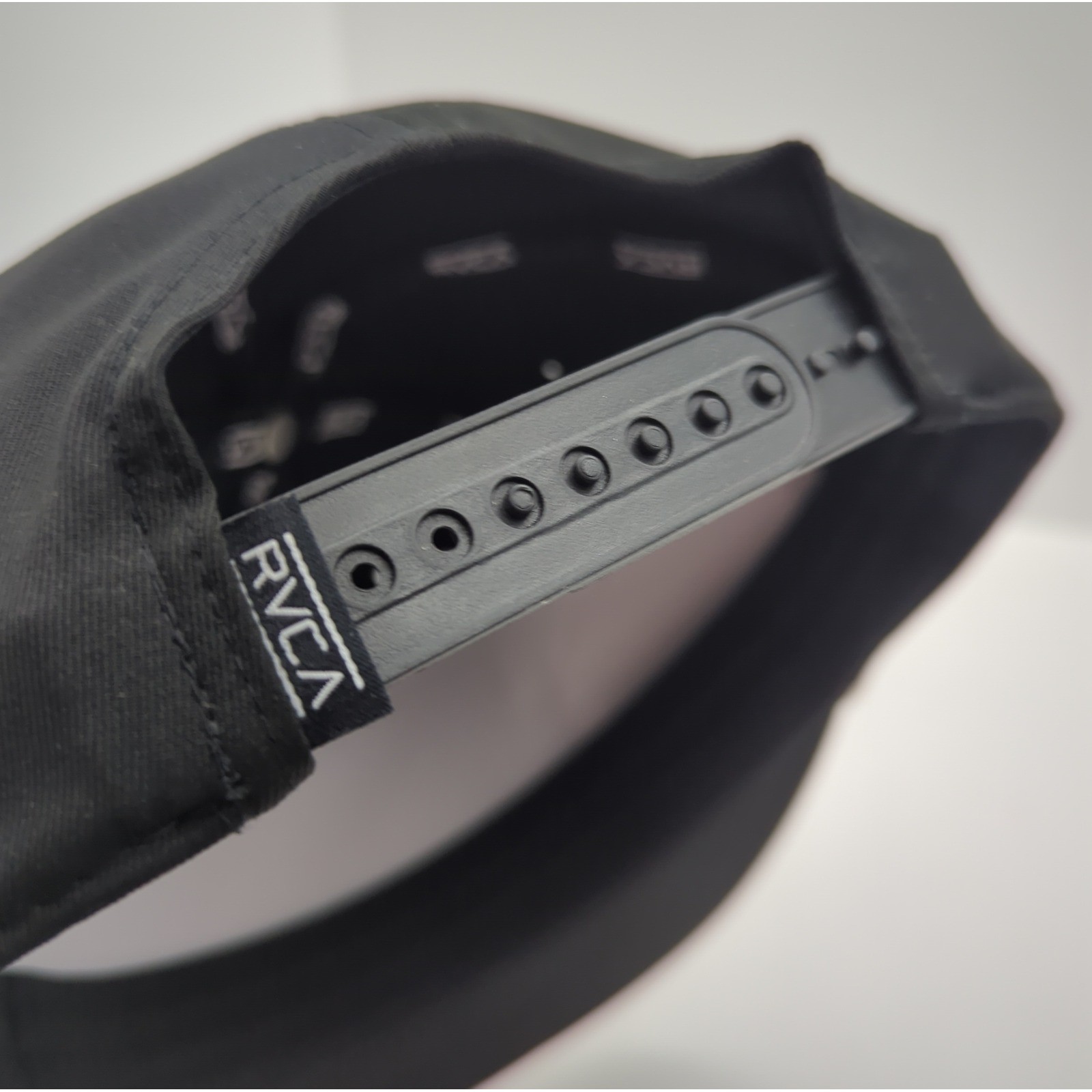 RVCA Off Grid Snapback Hat Black Rope Detail Flat Brim Cap 3D5512609 NEW
