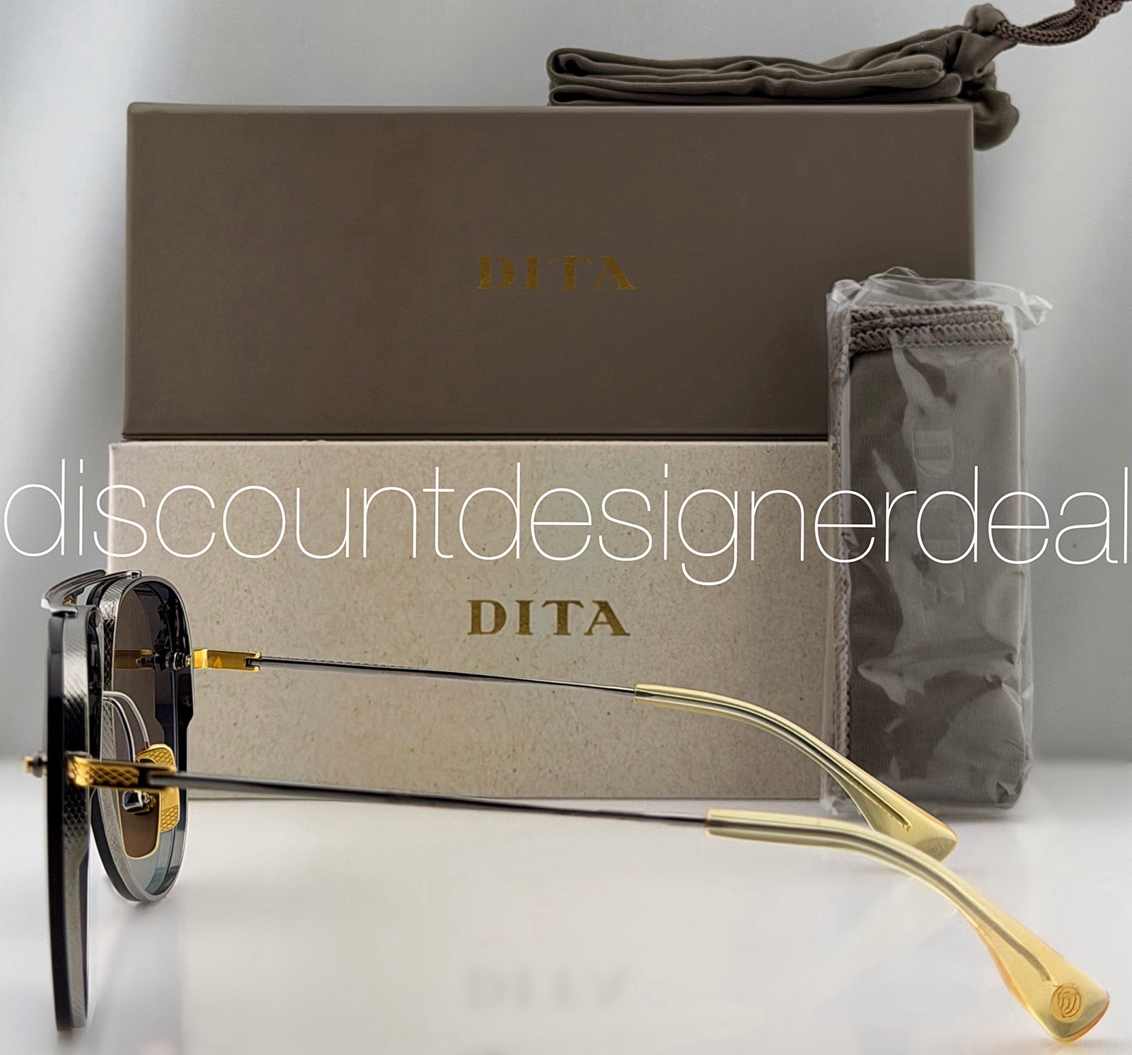 DITA Decade Two Sunglasses Silver Gold Gray Gradient 62mm DRX-2082-A-SLV-GLD NEW