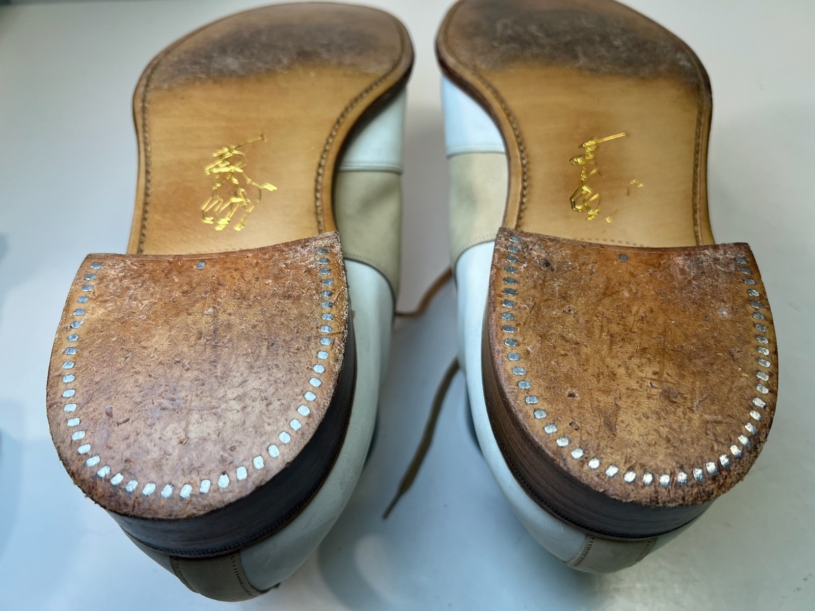 Polo Ralph Lauren Bench Made England Suede Leather Saddle Oxford Shoes 10D