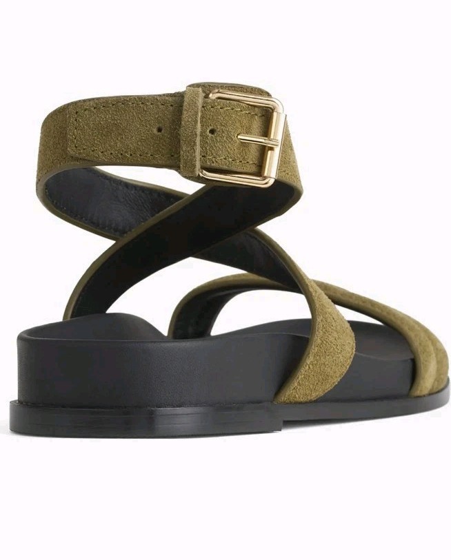 Madewell The Caro Ankle-Wrap SandalsSuede Aged Olive Sz 5.5 New In Box