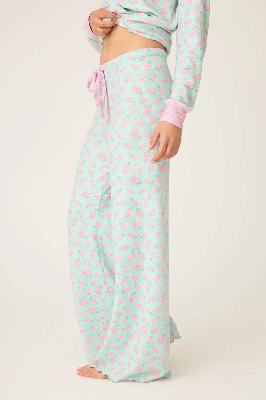 PJ Salvage Light Mint Secret Garden Floral Long Sleeve Pajama Set RUSGLS1/RUSGP1