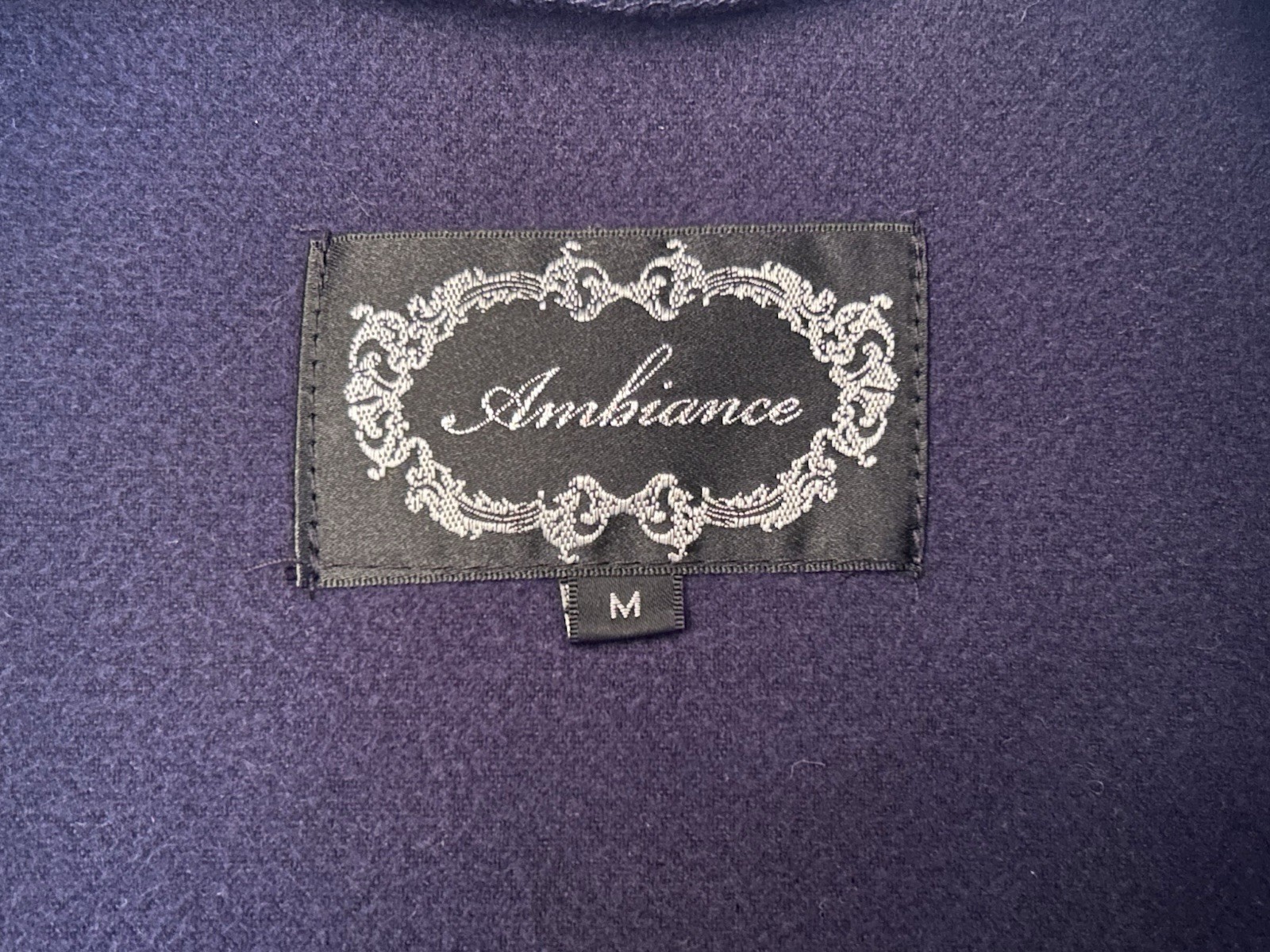 Navy Blue Felt Wrap Jacket With Sash – Ambiance