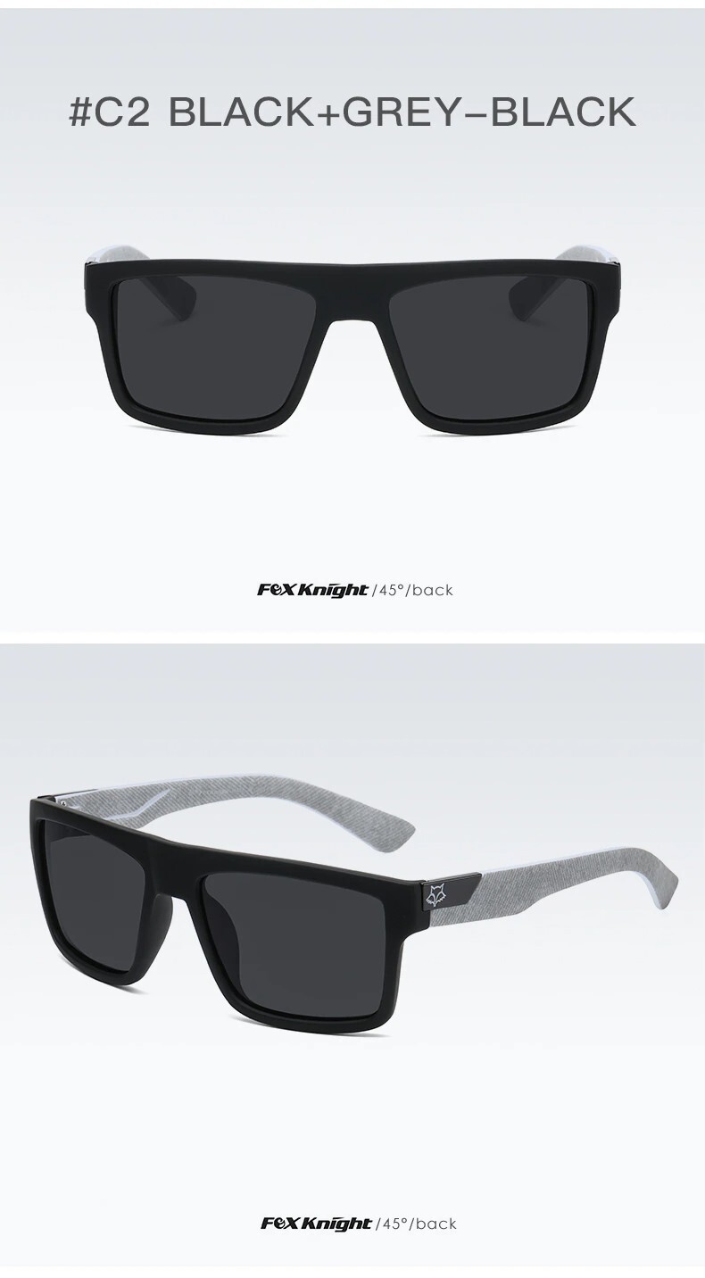 NEW Polarized Square Sunglasses Soft Matte Black Gray Arms Dark Smoke Lens